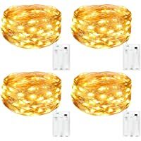 Kolpop Guirnalda Luces Pilas- Luces LED Pilas[4 PCS]- Luces LED Habitacion 5m 50 LED Luces de Cadena Micro con Pilas de…